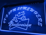 Budweiser Frog It's 5pm Somewhere LED Neon Sign Electrical - Blue - TheLedHeroes