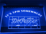 Dr Pepper It's 5pm Somewhere LED Neon Sign USB - Blue - TheLedHeroes