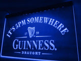 Guinness It's 5 pm Somewhere LED Neon Sign USB - Blue - TheLedHeroes