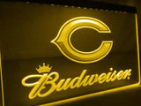 Chicago Bears Budweiser LED Neon Sign USB - Yellow - TheLedHeroes