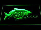 30 Plus Fishing Logo LED Neon Sign USB - Green - TheLedHeroes