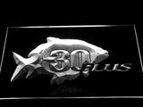 30 Plus Fishing Logo LED Neon Sign Electrical - White - TheLedHeroes