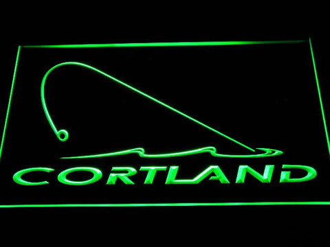 Cortland Fishing Logo LED Neon Sign Electrical - Green - TheLedHeroes