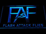 FAF Flash Attack Flies Fishing Logo LED Neon Sign Electrical - Blue - TheLedHeroes