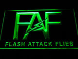 FAF Flash Attack Flies Fishing Logo LED Neon Sign USB - Green - TheLedHeroes