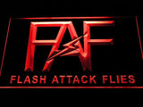 FAF Flash Attack Flies Fishing Logo LED Neon Sign USB - Red - TheLedHeroes