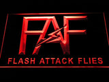 FREE FAF Flash Attack Flies Fishing Logo LED Sign - Red - TheLedHeroes