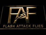 FAF Flash Attack Flies Fishing Logo LED Neon Sign Electrical - Yellow - TheLedHeroes