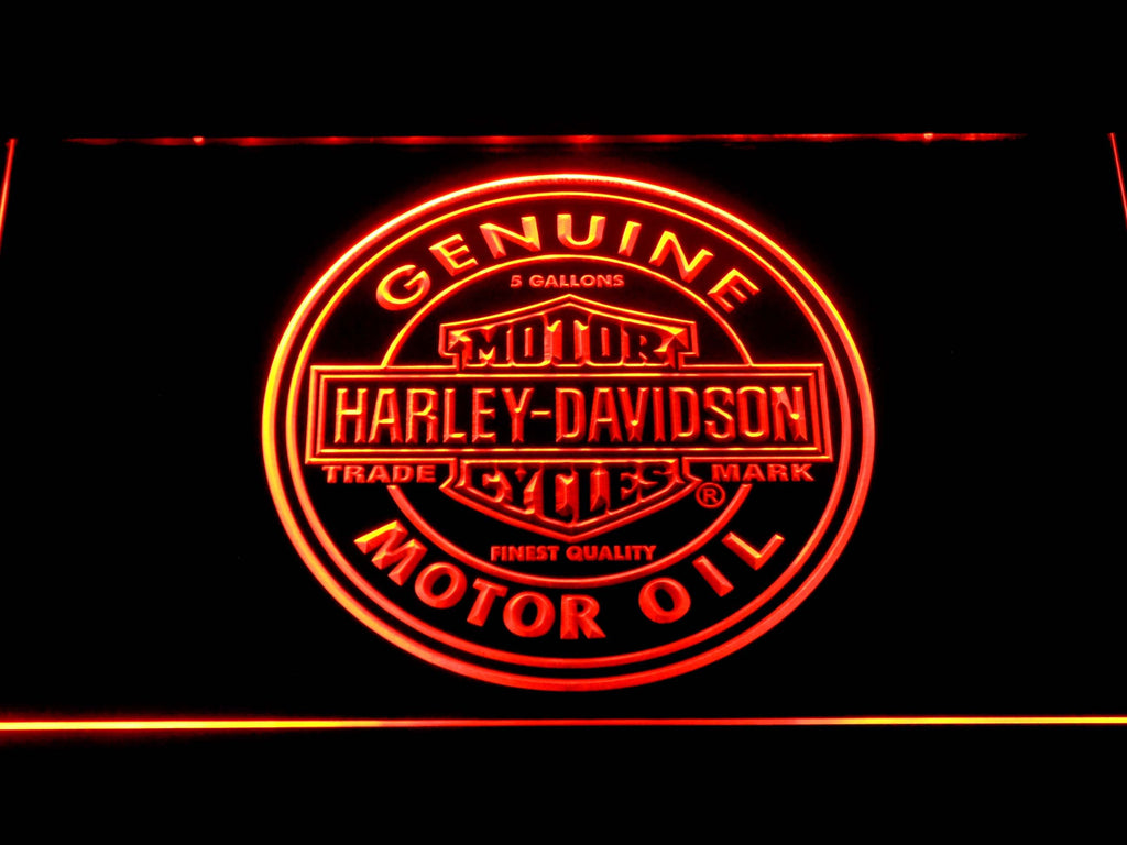 Harley Davidson Motor Oil LED Neon Sign Electrical - Orange - TheLedHeroes
