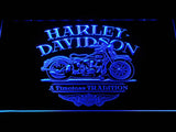 Harley Davidson a Timeless Tradition LED Neon Sign USB - Blue - TheLedHeroes