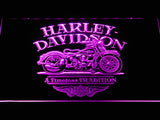 Harley Davidson a Timeless Tradition LED Neon Sign Electrical - Purple - TheLedHeroes