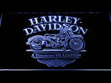 Harley Davidson a Timeless Tradition LED Neon Sign USB - White - TheLedHeroes