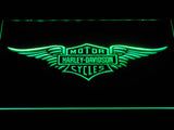 Harley Davidson 3 LED Neon Sign Electrical - Green - TheLedHeroes