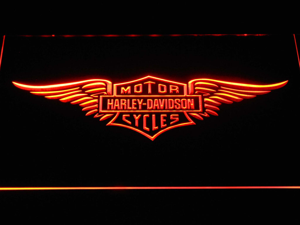 Harley Davidson 3 LED Sign - Orange - TheLedHeroes