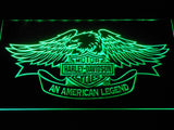 Harley Davidson An American Legend LED Neon Sign Electrical - Green - TheLedHeroes