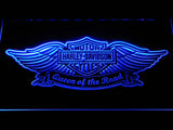 Harley Davidson Queen of the Road LED Neon Sign USB - Blue - TheLedHeroes