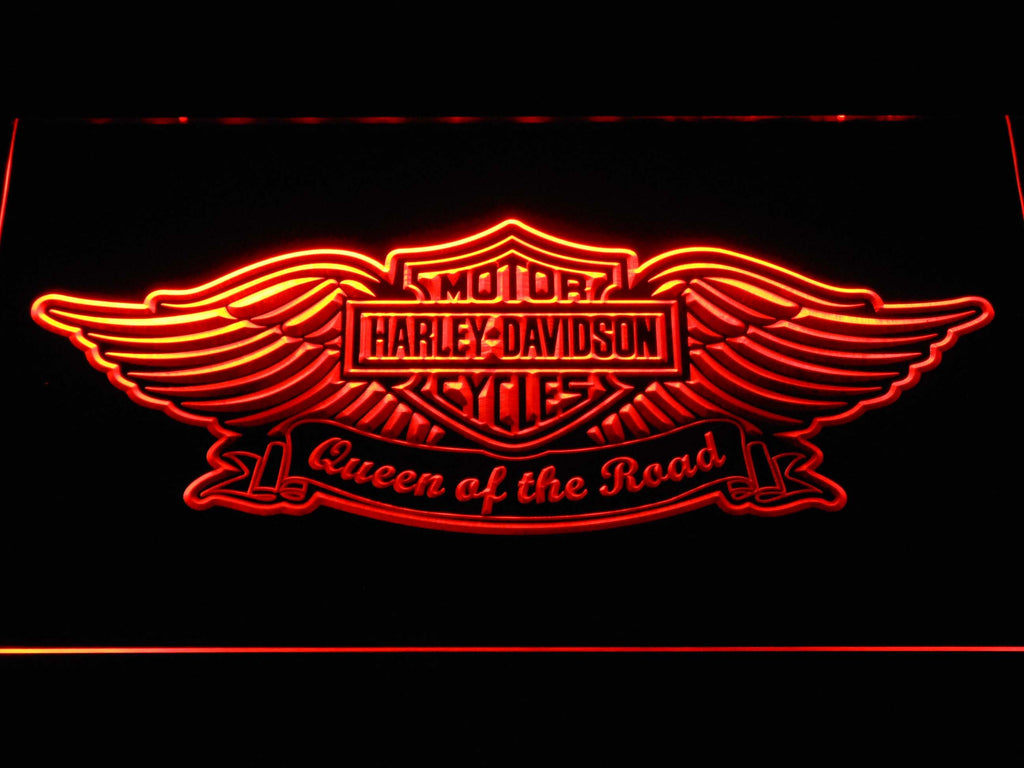 Harley Davidson Queen of the Road LED Neon Sign Electrical - Orange - TheLedHeroes