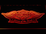 Harley Davidson Queen of the Road LED Neon Sign USB - Orange - TheLedHeroes