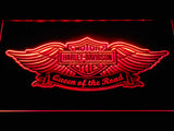 Harley Davidson Queen of the Road LED Neon Sign USB - Red - TheLedHeroes