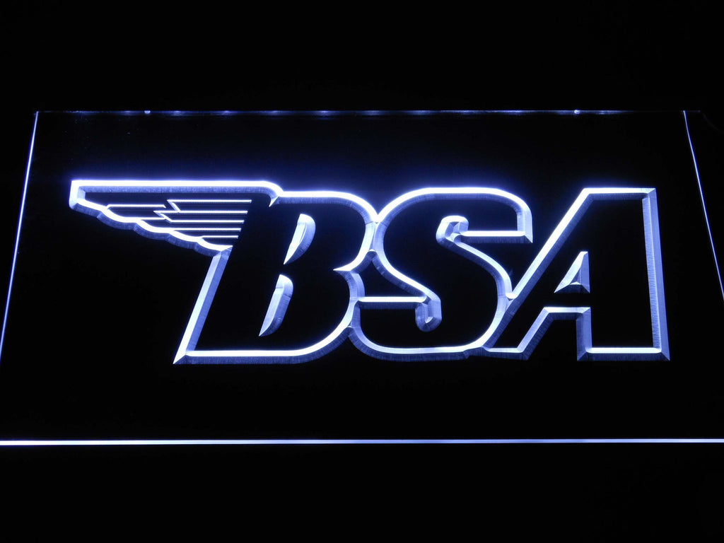 BSA Motorcycles (3) LED Neon Sign USB - White - TheLedHeroes