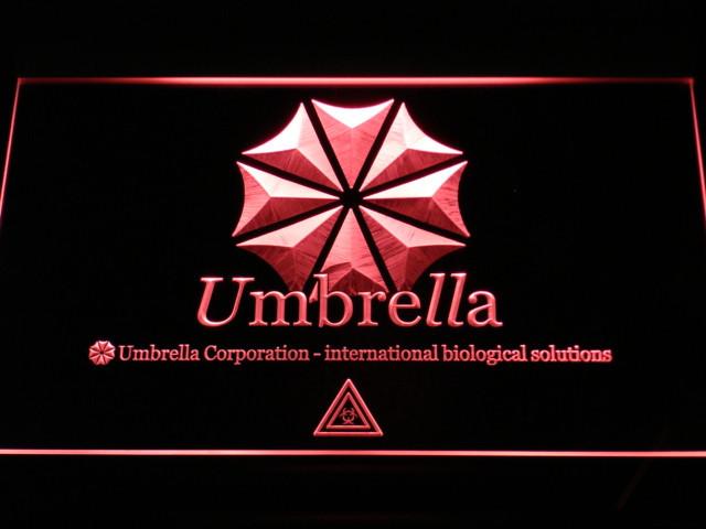 Resident Evil Umbrella Corp LED Neon Sign USB - Red - TheLedHeroes