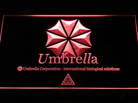 Resident Evil Umbrella Corp LED Neon Sign USB - Red - TheLedHeroes