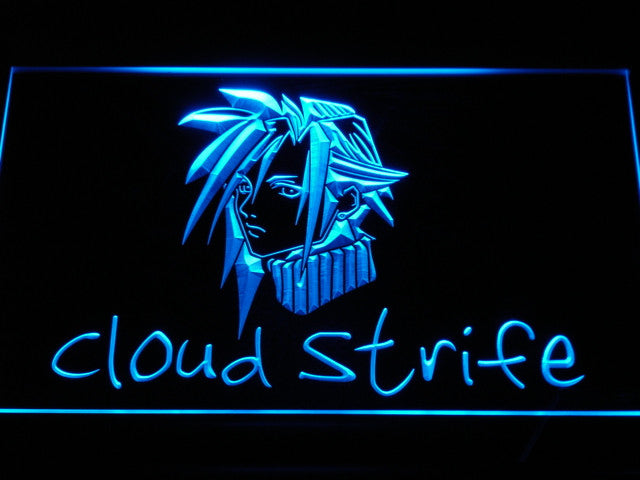 Cloud Strife Final Fantasy 7 LED Sign - Blue - TheLedHeroes
