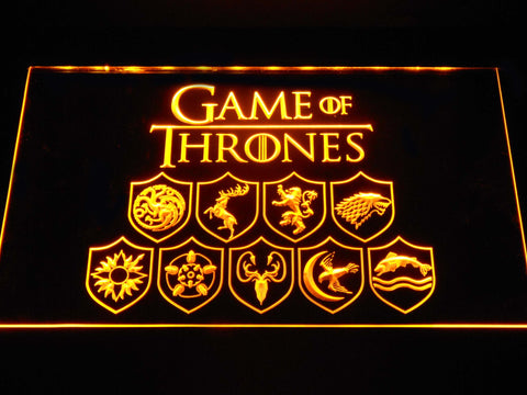 FREE Game of Thrones Familys LED Sign - Yellow - TheLedHeroes