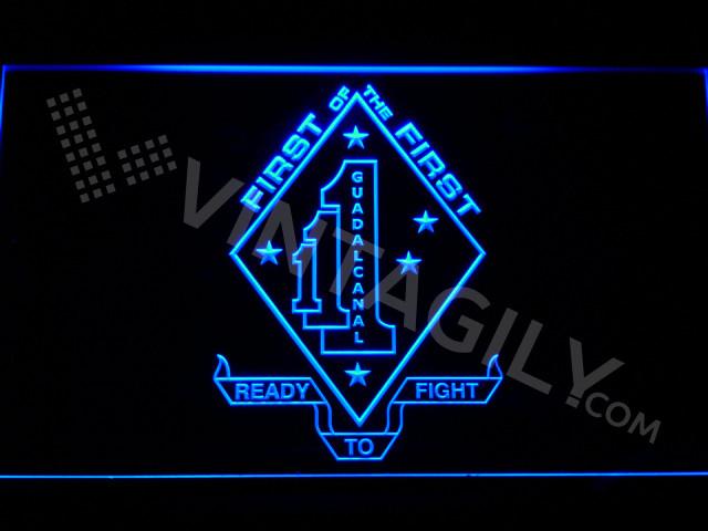 1st Battalion 1st Marines LED Neon Sign Electrical - Blue - TheLedHeroes