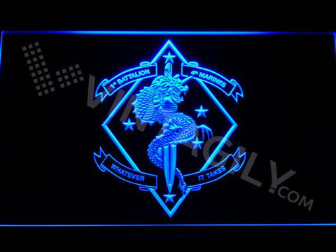 1st Battalion 4th Marines LED Neon Sign Electrical - Blue - TheLedHeroes