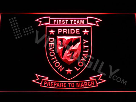 1st Battalion 7th Marines LED Neon Sign USB - Red - TheLedHeroes