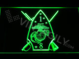 1st Battalion 8th Marines LED Sign - Green - TheLedHeroes
