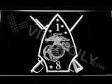1st Battalion 8th Marines LED Sign - White - TheLedHeroes