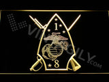 1st Battalion 8th Marines LED Neon Sign USB - Yellow - TheLedHeroes