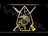 1st Battalion 8th Marines LED Sign - Yellow - TheLedHeroes
