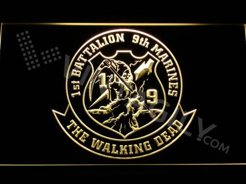 1st Battalion 9th Marines LED Neon Sign USB - Yellow - TheLedHeroes