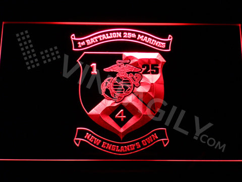 FREE 1st Battalion 25th Marines LED Sign - Red - TheLedHeroes