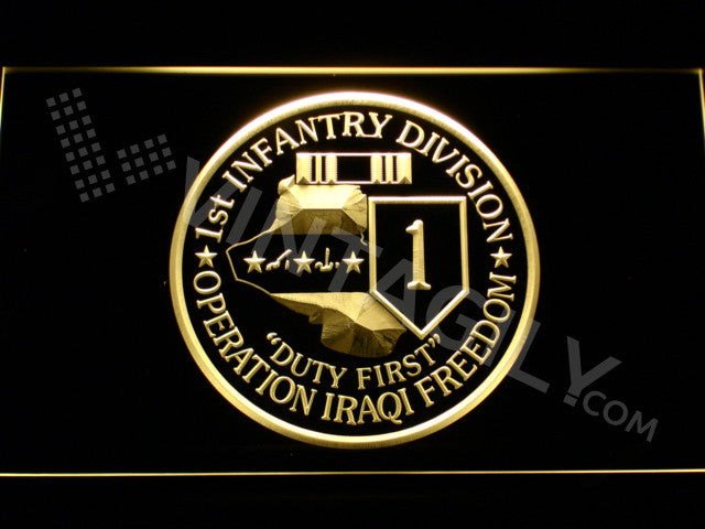 1st Infantry Division Operation Iraqi LED Sign - Yellow - TheLedHeroes