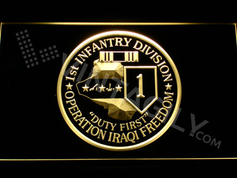FREE 1st Infantry Division Operation Iraqi LED Sign - Yellow - TheLedHeroes