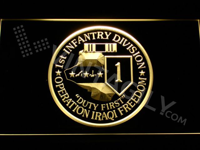 1st Infantry Division Operation Iraqi LED Neon Sign Electrical - Yellow - TheLedHeroes