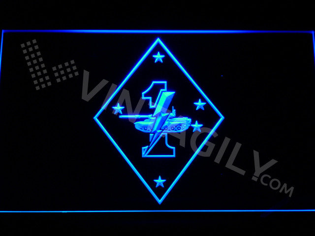 FREE 1st Tank Battalion LED Sign - Blue - TheLedHeroes
