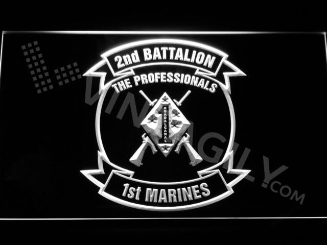 2nd Battalion 1st Marines LED Neon Sign USB - White - TheLedHeroes