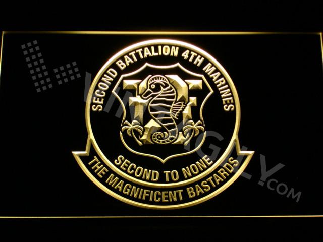 2nd Battalion 4th Marines LED Neon Sign Electrical - Yellow - TheLedHeroes