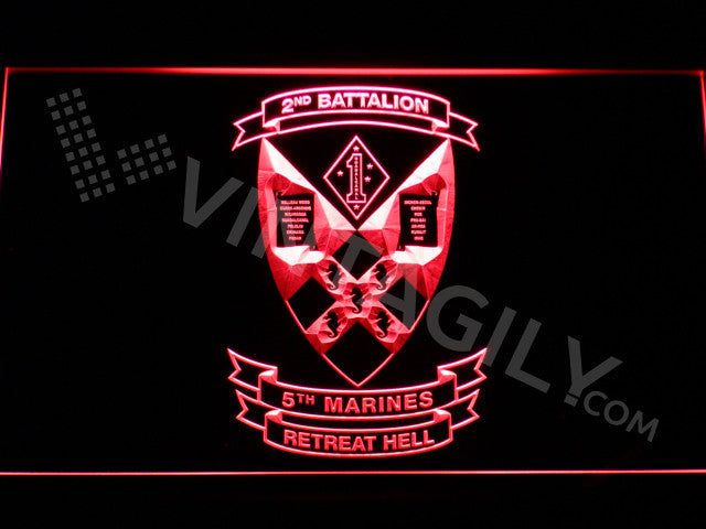 FREE 2nd Battalion 5th Marines LED Sign - Red - TheLedHeroes