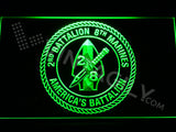 FREE 2nd Battalion 8th Marines LED Sign - Green - TheLedHeroes