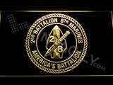 FREE 2nd Battalion 8th Marines LED Sign - Yellow - TheLedHeroes