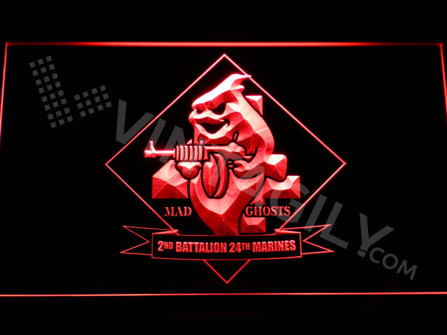 2nd Battalion 24th Marines LED Sign - Red - TheLedHeroes