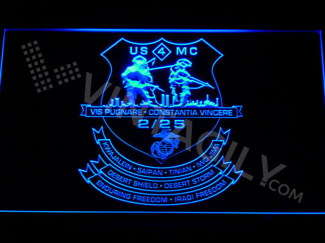 2nd Battalion 25th Marines LED Sign - Blue - TheLedHeroes