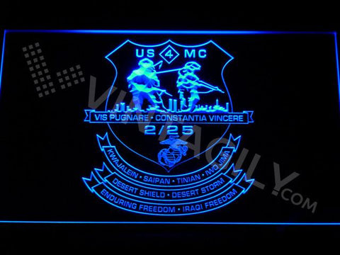 2nd Battalion 25th Marines LED Neon Sign Electrical - Blue - TheLedHeroes