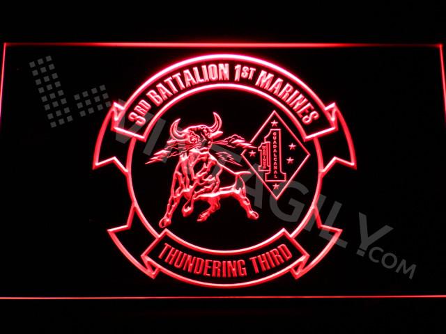 3rd Battalion 1st Marines LED Neon Sign USB - Red - TheLedHeroes